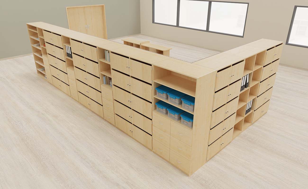 Lehrerzimmer Lehrkraft Lounge Lehrerzimmer Lehrkraft Lounge Ecke mit Flexeo Schrankkombinationen
