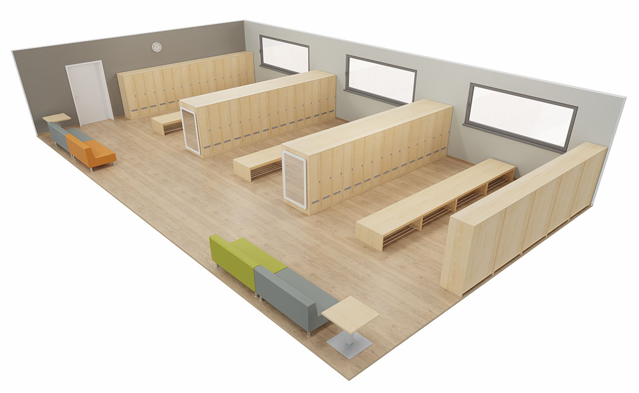 Garderobe Ordentliche Ecke mit Flexeo Armadio Garderobenschränken und EduCasa Spiegeln