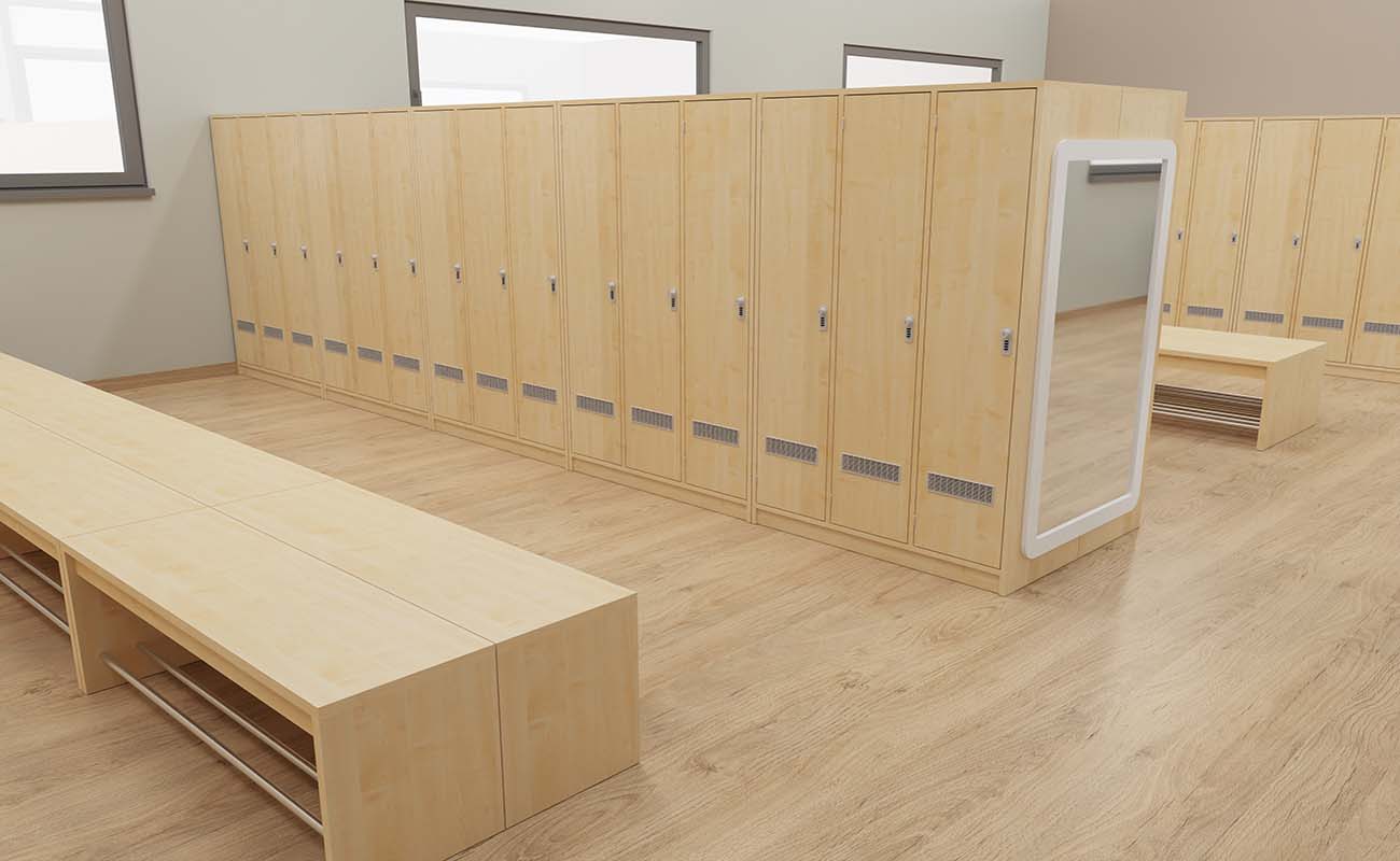 Garderobe Ordentliche Ecke Ausschnitt mit Flexeo Armadio Garderobenschränken und EduCasa Spiegeln