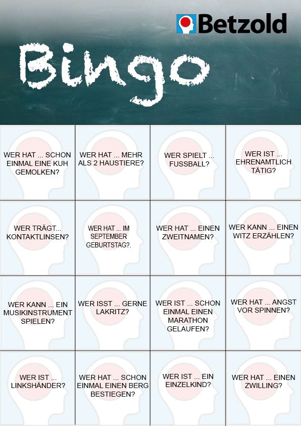 Kennenlernen bingo