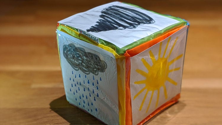 Wetterwuerfel-Spiel mit einem Pocket Cube von betzold.de