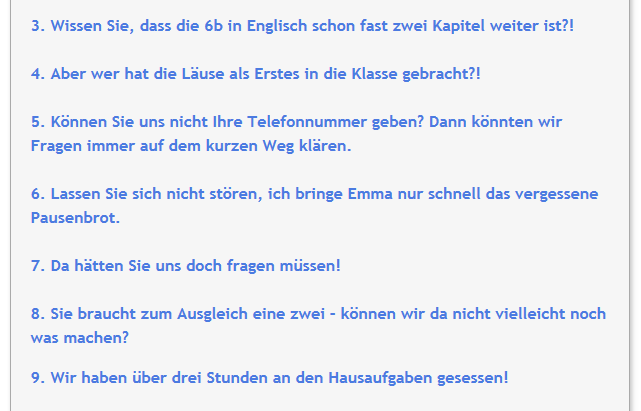 Sätze von Eltern