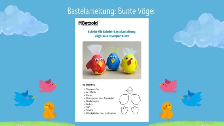 Bastelanleitung: Bunte Vögel