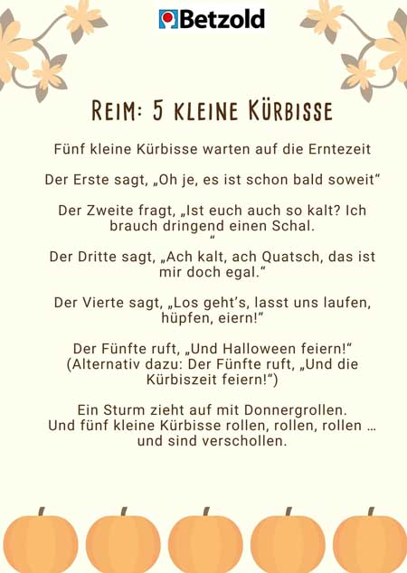 Reim: 5 kleine Kürbisse