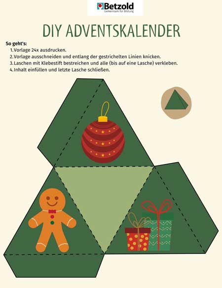 Bastelvorlage: Adventskalender
