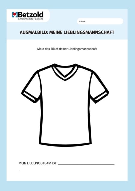 Ausmalbild: Meine Lieblingsmannschaft