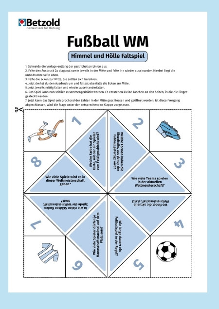 Faltspiel: Himmel und Hölle Fussball