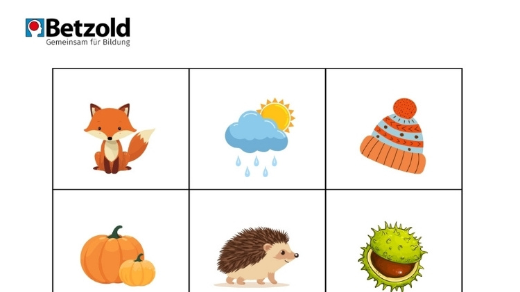 Vorlage für das Herbstliche Spiel Geschichten im Glas aus dem Betzold Kindergarten Blog.
