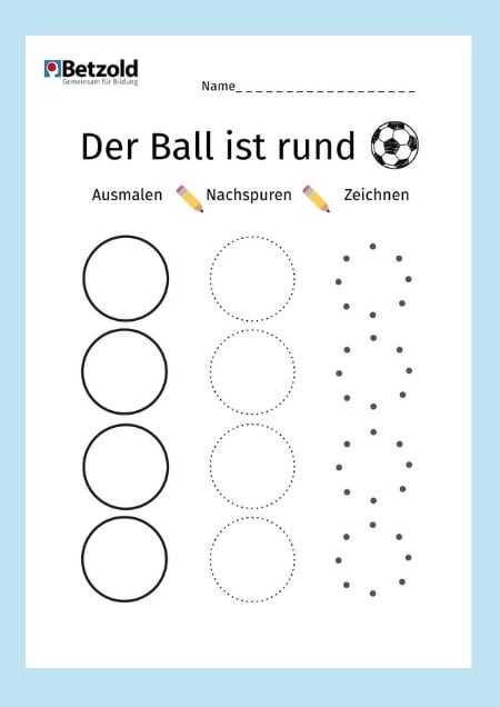 Arbeitsblatt: Fussball nachspuren