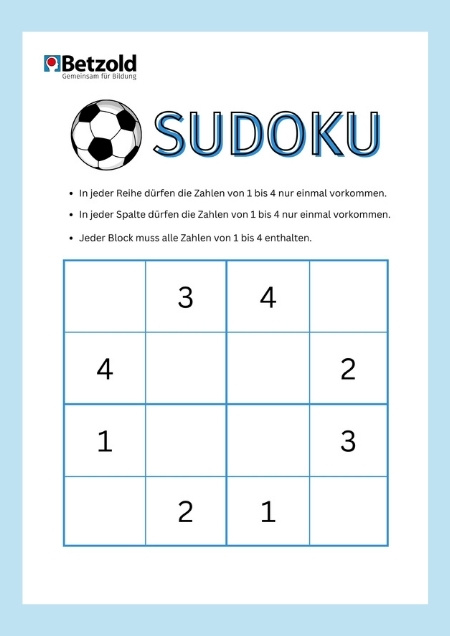 Fussball-Sudoku für Kinder