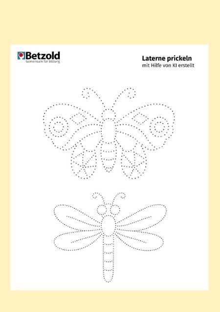 Download mit Vorlagen zum Prickeln einer Laterne