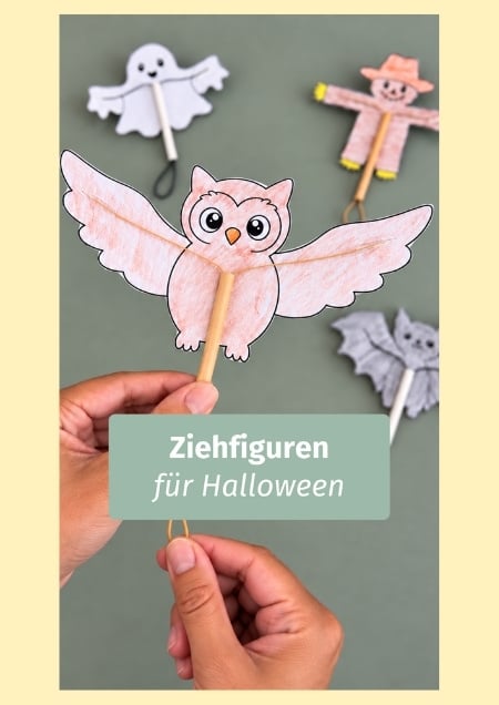 Bild einer Eule aus Papier, die mit den Flügeln flattern kann