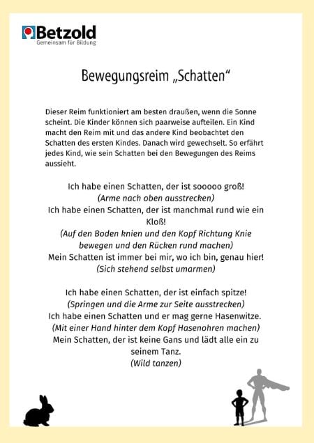 Bewegungsreim: Schatten