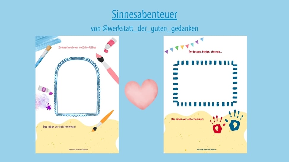 Portfoliovorlagen zu Sinneserfahrungen im Kindergarten