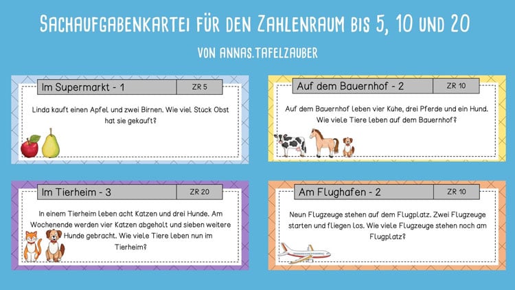 Sachaufgabenkartei von annas.tafelzauber