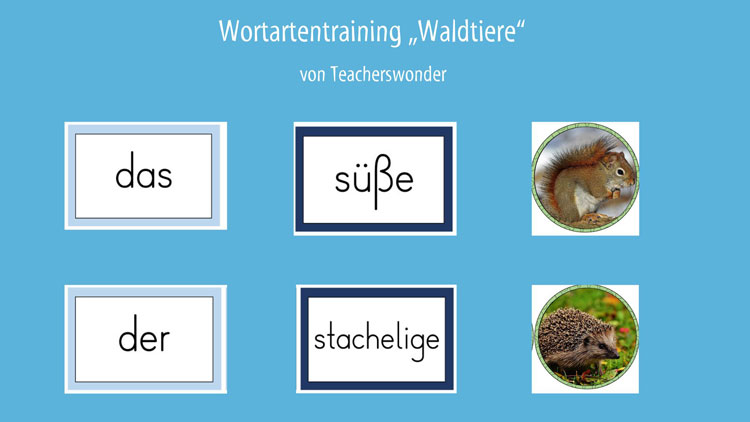 Wortartentraining Waldtiere