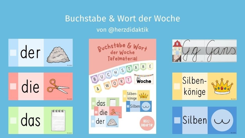 Material: Buchstabe und Wort der Woche 