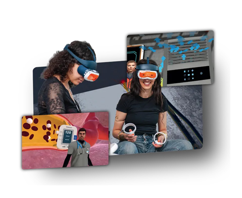 ClassVR Xcelerate Real- und VR-Ansicht Szenen