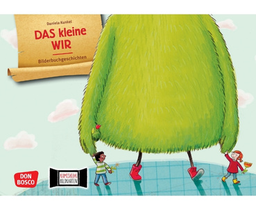 Illustrationen zwei kleiner Kinder die das WIR an der Hand halten