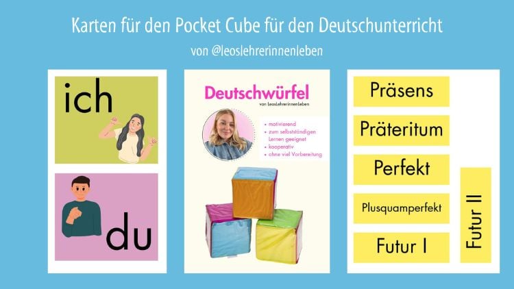 Karten für den Pocket Cube im Deutschunterricht