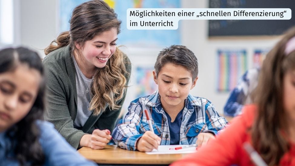 Lehrerin lobt Schüler