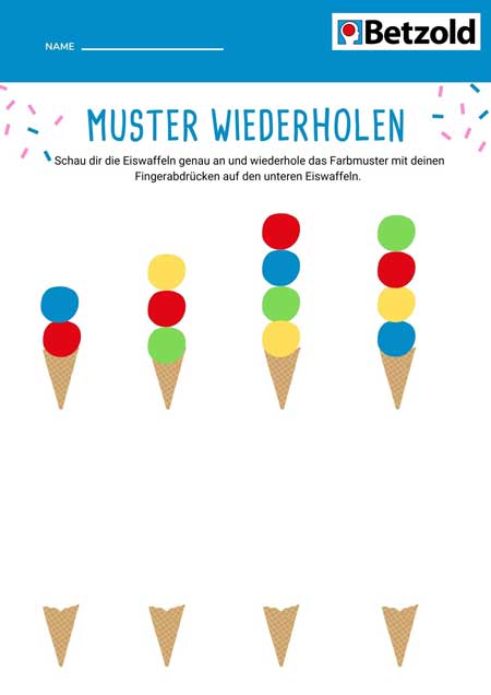 Fingerstempel-Spiel: Eis