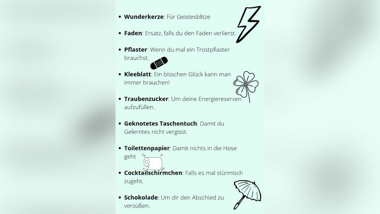 Geschenkeliste der Friendship Bags