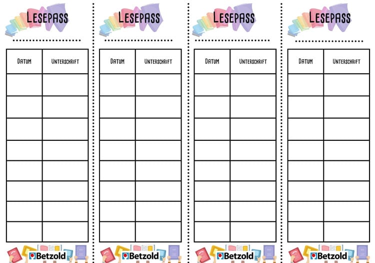 Lesepass für die Primarschule
