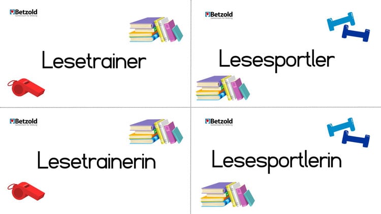 Lesetandem: Trainer- und Sportler-Karten