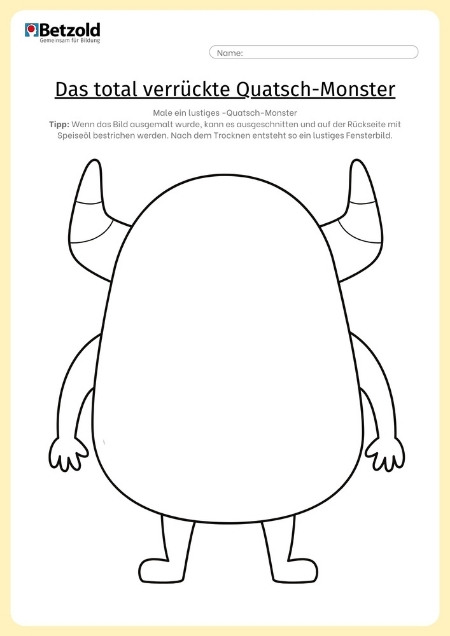 Ausmalbild: Lustiges Monster