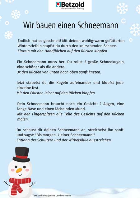 Massagegeschichte: Schneemann