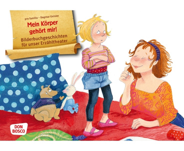 Illustration eines Kindes mit verschränkten Armen und einer Mutter