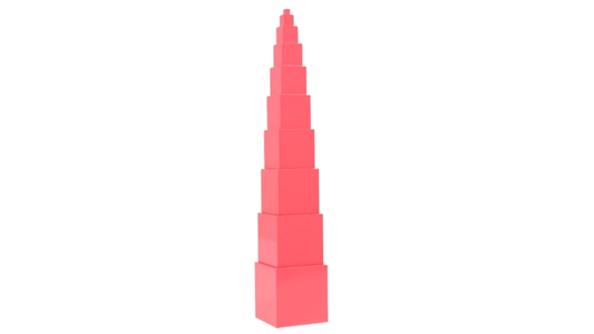 Rosa Turm auf weissem Hintergrund