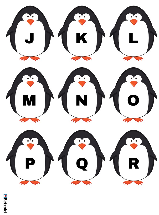Buchstaben-Nachspuren: Pinguine