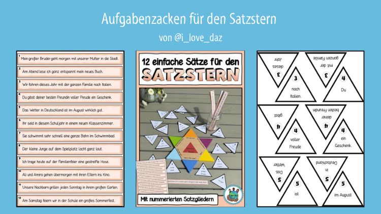 Aufgabenkarten für den Satzstern