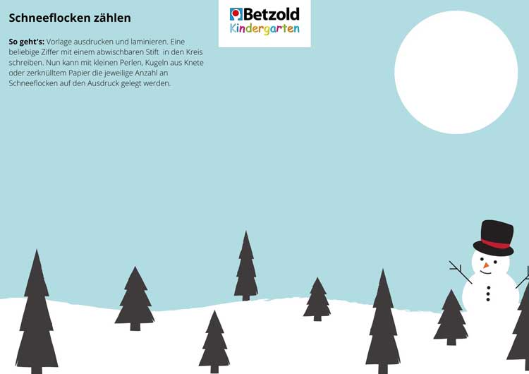 Aktionstablett: Schneeflocken zählen