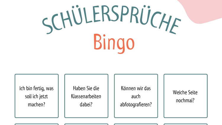 Schülersätze Bingo