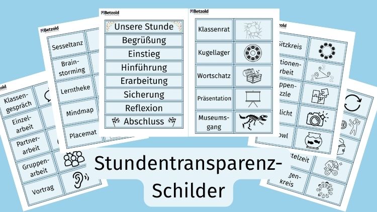 Stundentransparenz-Schilder