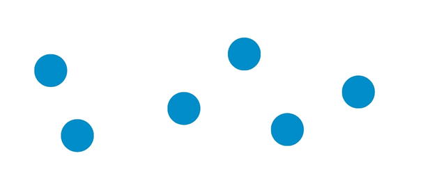 6 blaue Wendeplättchen auf weissem Hintergrund