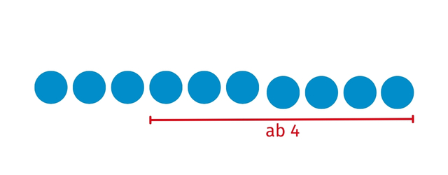 10 blaue Wendeplättchen auf weissem Hintergrund in einer Reihe