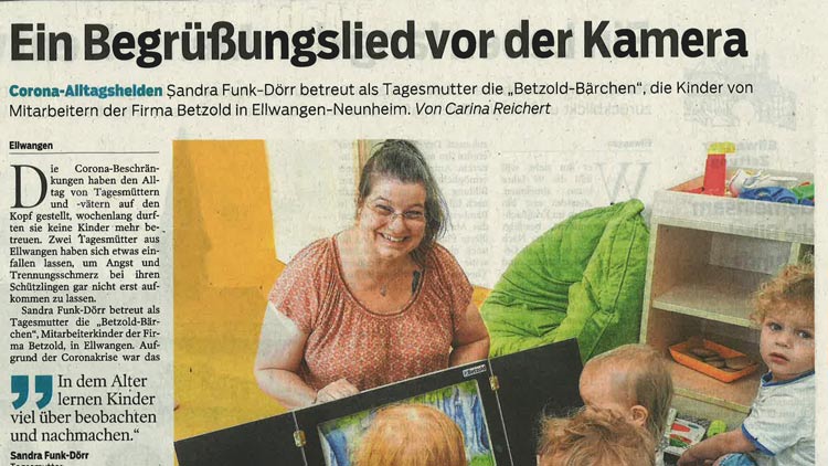 Zeitungsartikel über die Betzold Bärchen