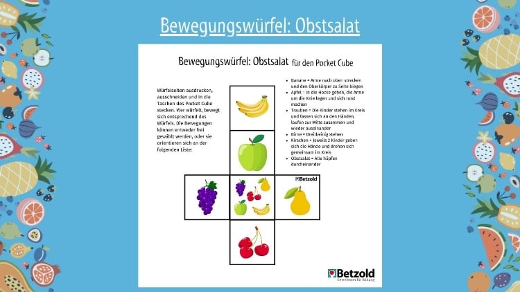 Bewegungswürfel: Obstsalat