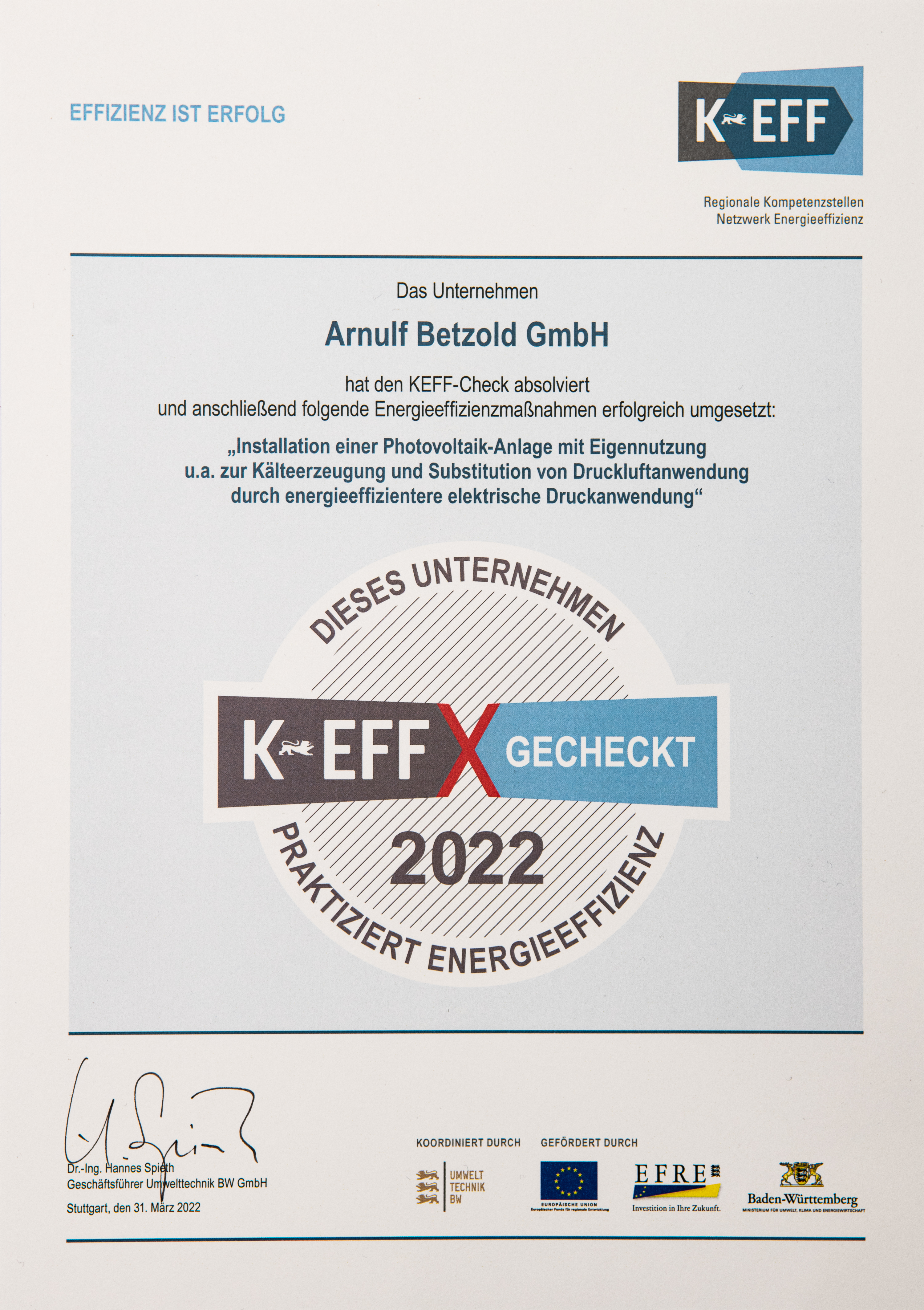 KEFF-Zertifikat