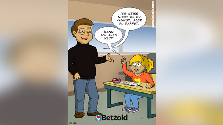 Comic: Lehrerr sagt: Ob du aufs Klo kannst, weiss ich nicht – aber du darfst.