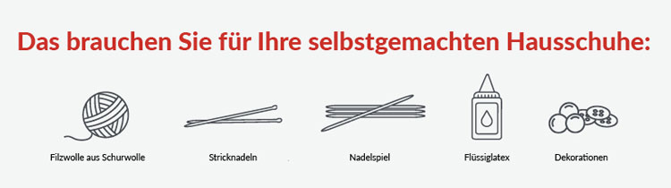 Material für Filzschuhe