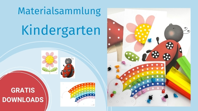 Downloadvorlagen für Bilder mit geknülltem Krepppapier - neu in der Materialsammlung Kindergarten